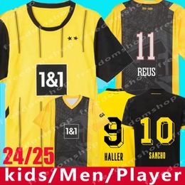 23 24 25 SANCHO Soccer Jerseys REUS DORTMUNDs 50 years at the Westfalenstadon Special 2024 2025 Borussia Soccer HALLER Football Shirt BRANDT Men Kids Kit All Black