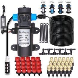 Pump 45/60/80/100w Selfpriming Pressurise Water Pump Drip Watering System Garden Greenhouse Automatic Misting Cooling Irrigation Kit