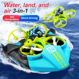 Drones 4DRC V24 mini RC drone seaplane flying hovercraft speed drift 3-in-1 toy 2.4G four helicopter waterproof childrens boy gift WX