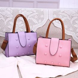 Shoulder Bags Women's Bag Candy Colour 2024 Fashion Vintage Messenger Round Buckle Simple Handbag For Women