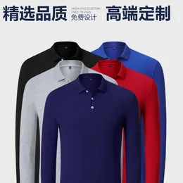 Men's Polos Embroidered T-shirts Autumn Training Institutions Clothing Culture Shirts Long Sleeved Work Clothes And Class Uniforms