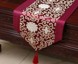 Short Length Happy Flower Table Runner Luxury Patchwork Silk Brocade Tea Table Cloth High Quality Dining Table Pads Placemat 150x31257147
