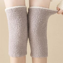 Women Socks Solid Color Keep Warm In Winter Knee SocksElastic Nursing Female Cute Animal Print Coral Fleece