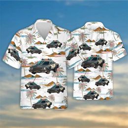 Men's Casual Shirts Tropical Police Graphic Beach Shirt Casual Hawaiian Policeman Shirts For Men Clothes Fashion Strtwear Vacation Blouses Y2k Top Y240506