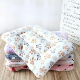 Houses Soft Cat Bed Mats Short Plush Pet Sleeping Bed Mats for Cats Small Dogs Cute Pet Pad Blanket Warm Kitten Cushion Cat Accessories