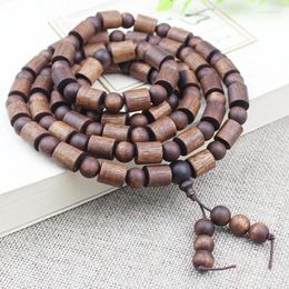 Strand Black Kyara Agarwood Bracelet Personality Barrel Beads Double Treasure Wooden Cultural Artifact Buddha Men