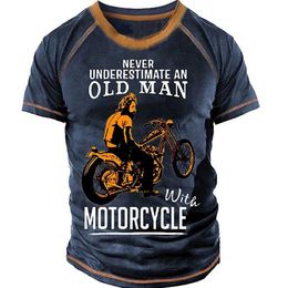 's T-Shirts Mens Breathable Fitness Sports Short Sleeve Summer Leisure Underwear Top Cool Retro Motorcycle Element Printed T-shirt J240506