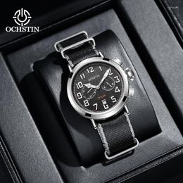 Wristwatches Models OCHSTIN2024 Atmospheric Trend Creative Nylon Series Men's Watches Multifunction Quartz Movement