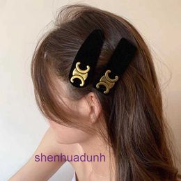 Black velvet high-end Triumphal Arch BB clip with small fragrant style bangs hair female side accessories mesh red headwear