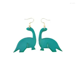 Stud Earrings Korean Creative Acrylic Colour Transparent Small Animal CUTE Dinosaur Without Ear Holes