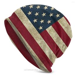 Berets American Flag Vintage Fashion Beanie Hats Knitted Hat Bonnet High Quality Skullies Beanies Caps Men Women's Earmuffs