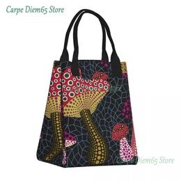 Yayoi Kusama Art Insulated Lunch Tote Bag Women Abstract Pop Portable Thermal Cooler Picnic Food Container 240506