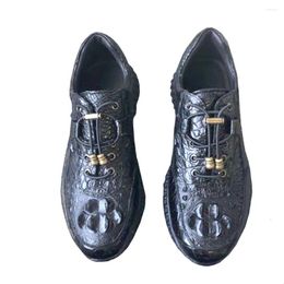 Casual Shoes Ousidun Male Crocodile Business Leisure Wedding Youth Personality Lace-up Men Leather