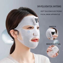 Silicone Soft Electronic Mask Apparatus Beauty Device Microcurrent Skin Tightening Face Massager Home Spa Care 240430