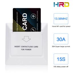 Card White Colour Special Design for Hotels Rfid F08 S50 Keycard System Insert Card to Take Power Saving Energy 15s Delay