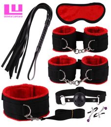 Utinta Leptura 7 In 1 Fetish Sex Bondage Woman Slave Restraint Adult Games Sex Toys For Couples Handcuffs Nipple Clamps Whip Y19076628364