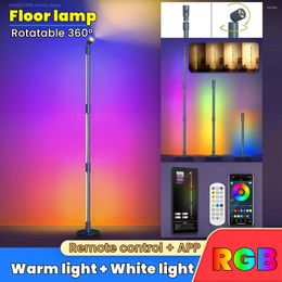 Floor Lamps Rotatable RGB Led Lamp Living Room Bedroom Indoor Lighting Bedside Reading Corner Colorful Standing Light