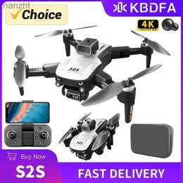 Drones KBDFA S2S Drone Professional Dual HD Camera Aerial Photography FPV Helicopter Obstacle Avoidance Folding RC Four Helicopter Toy Gifts WX