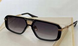 Black Gold Frame Grey Shaded Shield Sunglasses 400 Sonnenbrille gafas de sol de Men Fashion Sunglasses Top Quality with Box8851147