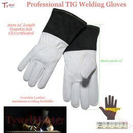 Gloves Tig Welding Gloves Soft Sensitive 30cm(12") Goatskin Gloves Cowhide Cuff Ce Certificated High Quality Welding Gloves