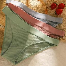 Women's Panties M-XL Cotton Female Underpants Sexy Striped Women Briefs Underwear Girls Gift Panty Solid Color