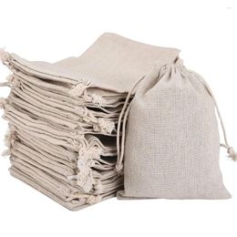 Shopping Bags 1pcs Linen Drawstring Multiple Sizes Coin Money Card Holder Gift Jewellery Pouch Cosmetic Washing Storage Bag