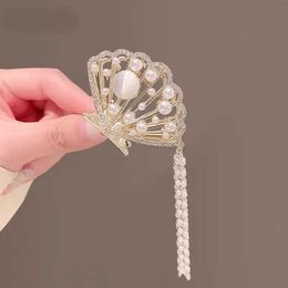 Other Shell Shaped Tassel Hair Grab Small And Elegant Pearl Women Hair Clips For Cute Girls Barrettes Ponytail Hair Accessories Gifts