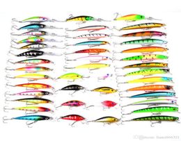 New Whole 43Pcsset Mixed Models Fishing Lures 43 Clolor Mix Minnow Lure Crank Bait Tackleee Ship8323691