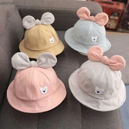 Caps Hats Baby Hat Summer Autumn Cotton Childrens Bucket Hat 0-3 Years Suitable for Baby Girls Sweet Sun Hat Comfortable and Soft Panama Hat WX