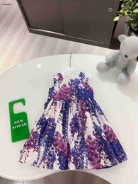 Luxury girls skirt Gradient leaf pattern print Princess dress Size 100-160 CM kids designer clothes summer baby partydress 24April