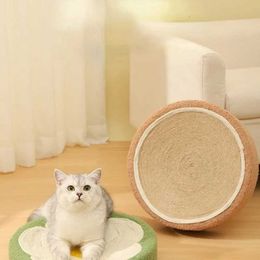 Cat Beds Furniture Cat Scratcher Bed Cute Flower Shape Round Cats Scratching Board Thickened Sisal Cat Scratch Couch Bed Pet Furniture Supplies