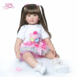 Dolls high quality 60cm big size reborn toddler princess Silicone vinyl adorable Lifelike Baby Bonecas girl bebe doll reborn menina