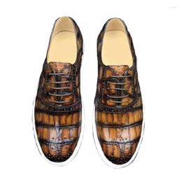 Casual Shoes Chue Male Crocodile Men Genuine Leather Breathable Board