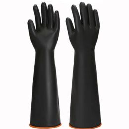 Gloves Black Acid Resistant Rubber Gloves For Factory Thickened Large WearResistant Waterproof And CorrosionResistant Labor Insurance