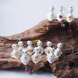 Decorative Figurines Ceramic Windchimes Sunny Dolls Pendant Wind Chimes Car Ornament Hanging Miniature Home Decoration Figurine