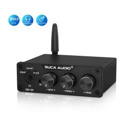 Amplifier SUCA DACQ4 Mini Ddigital to Analogue Converter Bluetooth 5.0 Receiver S/PDIF USB DAC COAX / OPT Headphone Amplifier 24Bit/192K