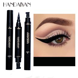 Houses 2 In 1 Eyeliner Stamp Cat Eyes Makeup Cosmetics Seal Liquid Eye Liner Pen Waterproof Black Pencil Stamps Quick Dry Eyelid Pen