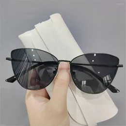 Sunglasses 2024 Fashion Oversized Vintage Cat Eye Women Trending Summer Driving Eyewear Shades UV400 For Lady