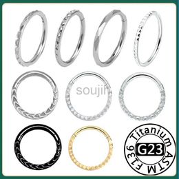 Body Arts G23 Titanium Tragus Piercings Diaphragm Nose Ring Hoop Cartilage Earring Stud Helix Hinged Earring Charming Segment Body Jewelry d240503
