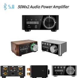 Amplifier 50Wx2 Digital Audio Power Amp Class D CS8673E HiFi Mini Amplifier Bluetoothcompatible 5.0 Plug and Play AUX TF Home Theatre