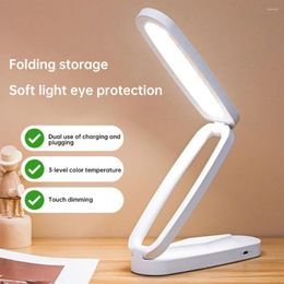 Table Lamps LED Desk Lamp Rechargeable Cordless 3 Level Brightness Touch Dimming Portable Foldable Travel Reading For Home Office