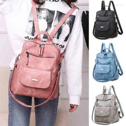 School Bags Leather Backpack Women Shoulder Bag Vintage Bagpack Travel Backpacks For Teenagers Girls Back Pack Mochila Feminina