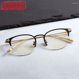 Sunglasses Frames Ultra Light Glasses Titanium Round Men Design Prescription Eyeglasses Optical Lens Transparent Crystal Designer Female