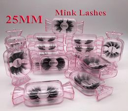 NEW Mink False Eyelashes 5D Mink Eyelashes 25mm Natural Long 100 Real Mink Lashes High Volume Fluffy Eyelash Makeup Tool8365093