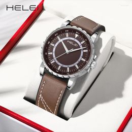 Wristwatches HELEI Model 2024 Helmsman Series Simple Hundred Multifunction Quartz Movement Men's Watch Watches