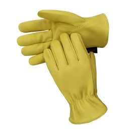 Gloves Leather Work Gloves Sheepskin Driving Gloves Men Motorcycle Gardening Safety Protective Fruit Picking Gloves