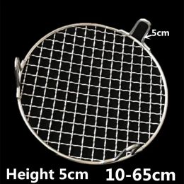 Grills 304 stainless steel high bbq round grill net with foot barbecue meshes Air Fryer Steamer Liners baking rack Camping Outdoor Mesh