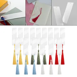 Pieces Rectangle Blank Acrylic Bookmarks With Holes Tassels Gift For Children Tags