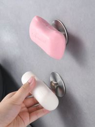 Dishes 1Pc Stainless Steel Magnet Suction Soap Holder Bathroom PunchFree Wall Mounted Soap Shelf Wall Hanging Drain Rack Hooks