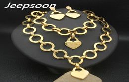 Newest Style Stainless Steel fashion Key Jewellery Gold Colour Necklace Bracelet Stud Earrings Sets For Women Gift SFXZACCI6158800